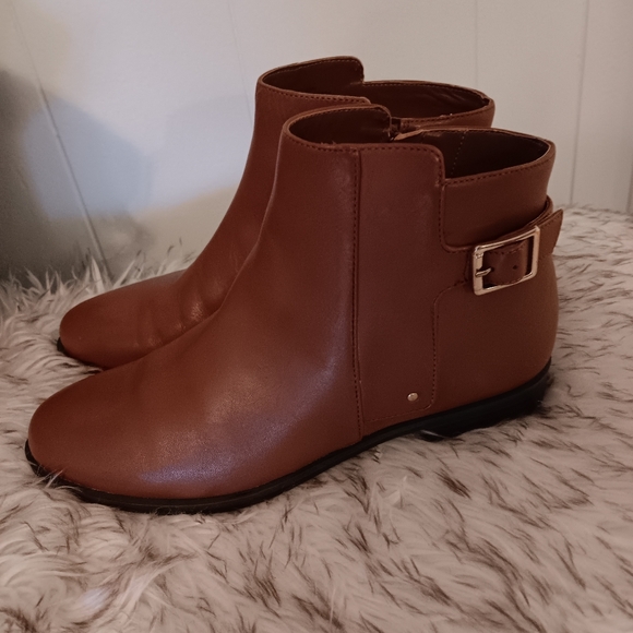 Alfani ankle booties leather  light brown 7M - Picture 2 of 9